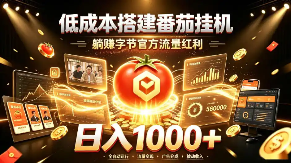 低成本搭建番茄挂G，躺賺字节官方流量红利，日入1k+，全程傻瓜式落地【揭秘】-三禾网络