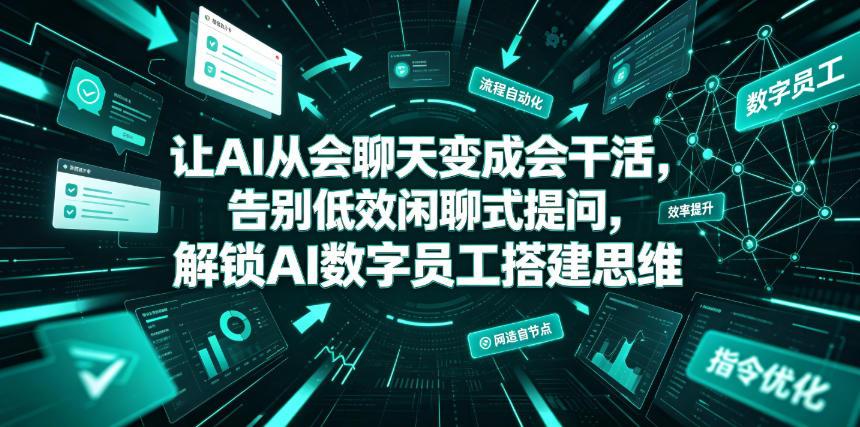 让AI从会聊天变成会干活，告别低效闲聊式提问，解锁AI数字员工搭建思维-三禾网络