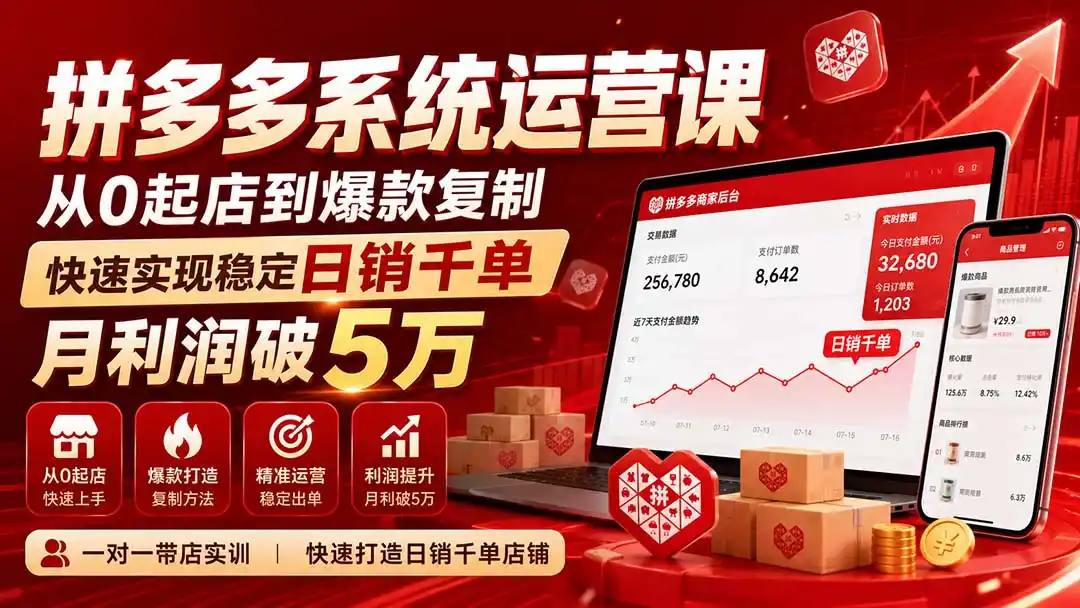 拼多多系统运营课(更新8月-三禾网络