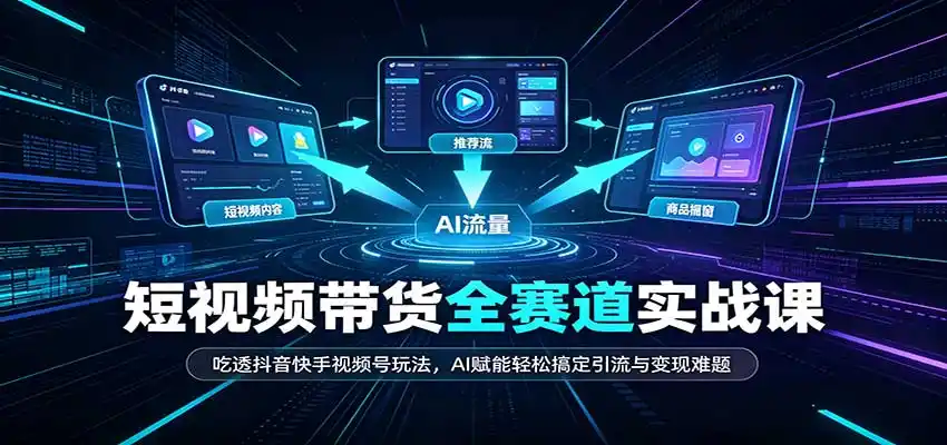 短视频带货全赛道:吃透抖音快手视频号玩法,AI赋能轻松搞定引流与变现难题 短视频带货全赛道:吃透抖音快手视频号玩法,AI赋能轻松搞定引流与变现难题