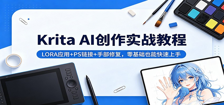 Krita AI创作实战教程：LORA应用+PS链接+手部修复，零基础也能快速上手-三禾网络