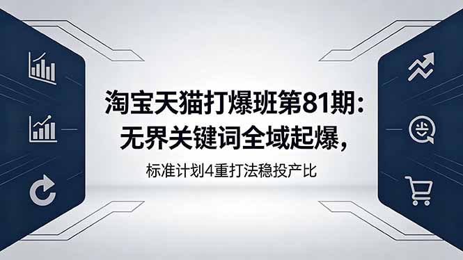 淘宝天猫打爆班第81期：无界关键词全域起爆，标准计划4重打法稳投产比-三禾网络