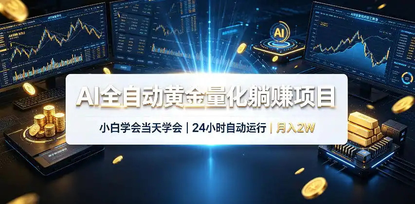AI全自动黄金量化躺賺项目，24小时自动运行，月入2W！-三禾网络
