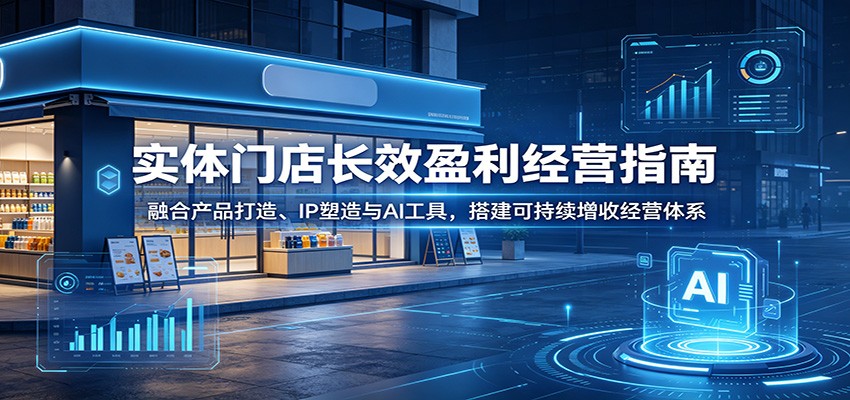 实体门店长效盈利经营指南:融合产品打造、IP塑造与AI工具,搭建可持续增收经营体系-三禾网络