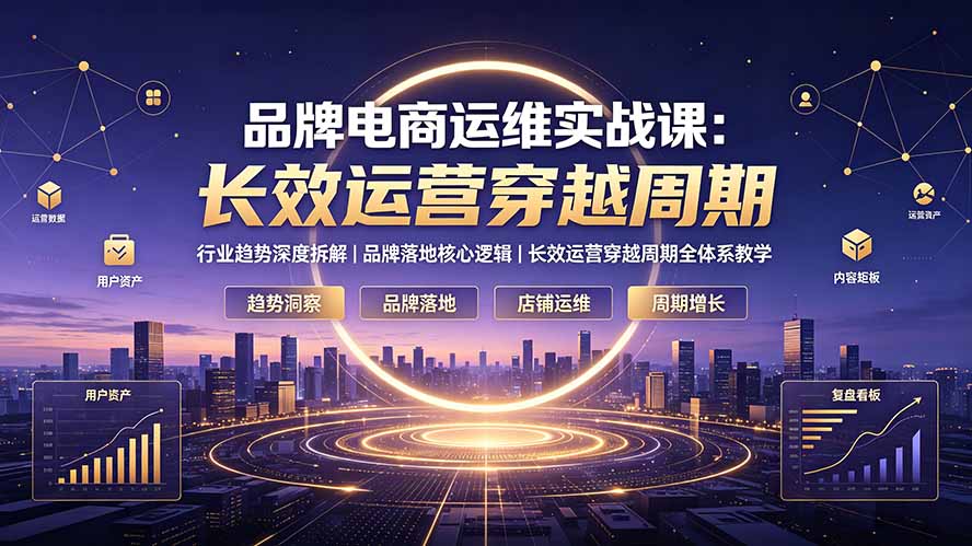 品牌电商运维实战课：行业趋势深度拆解｜品牌落地核心逻辑｜长效运营穿越周期全体系教学-三禾网络