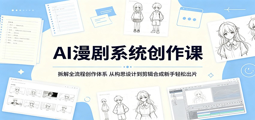 AI漫剧系统创作课：拆解全流程创作体系，从构思设计到剪辑合成新手轻松出片-三禾网络