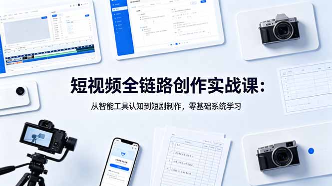 短视频全链路创作实战课：从智能工具认知到短剧制作，零基础系统学习-三禾网络