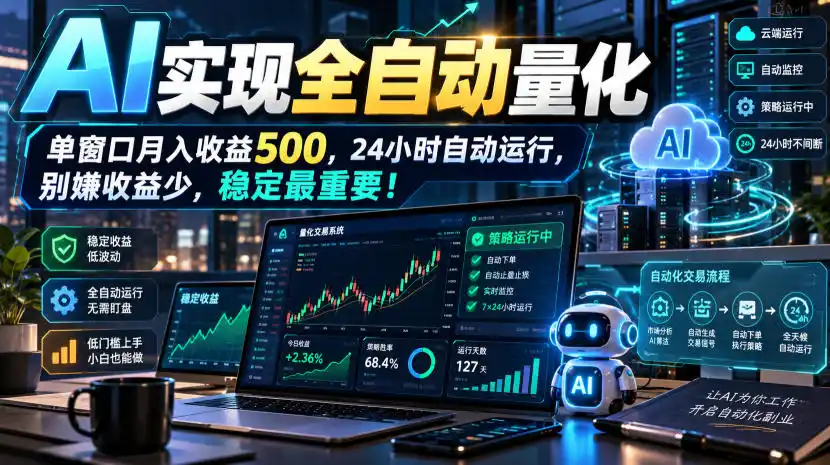 AI全自动量化项目，长期稳定可落地，0门槛躺赚稳定项目！-三禾网络