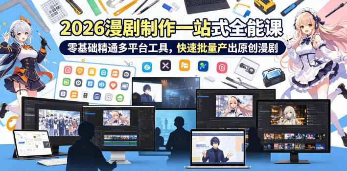 2026 AI漫剧制作一站式全能课，零基础精通多平台工具，快速批量产出原创漫剧-三禾网络