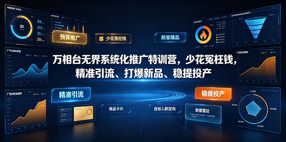 万相台无界系统化推广特训营VI0.0，少花冤枉钱，精准引流、打爆新品、稳提投产(全程录音+字幕)-三禾网络