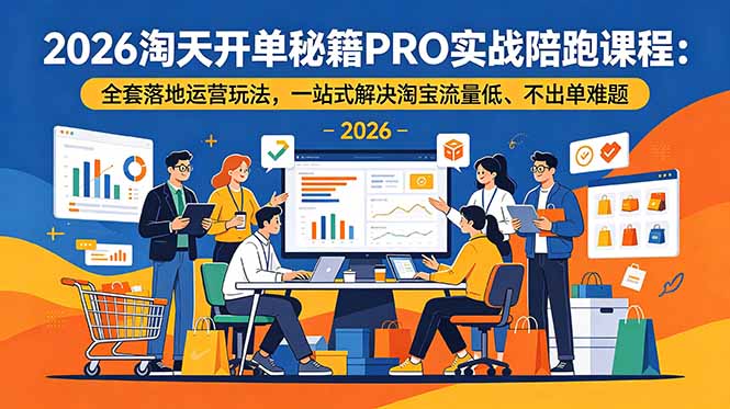 2026淘天开单秘籍PRO实战陪跑课程-更新：全套落地运营玩法，一站式解决淘宝流量低、不出单难题-三禾网络