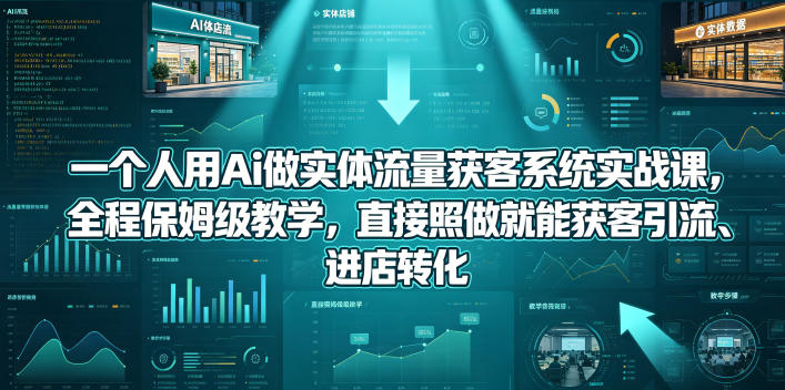 一个人用Ai做实体流量获客系统实战课，全程保姆级教学，直接照做就能获客引流、进店转化-三禾网络