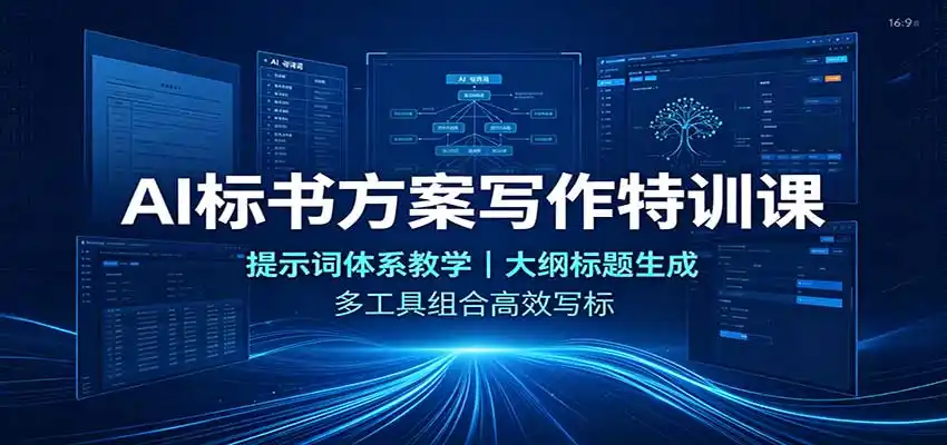 AI标书方案写作特训课:提示词体系教学,大纲标题生成,多工具组合高效写标-三禾网络