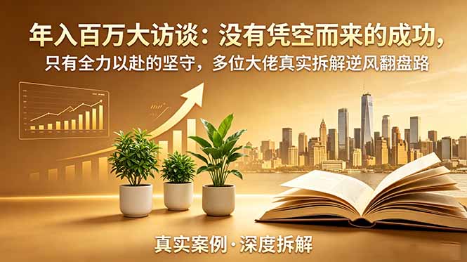 年入百万大访谈-更新：没有凭空而来的成功，只有全力以赴的坚守，多位大佬真实拆解逆风翻盘路-三禾网络