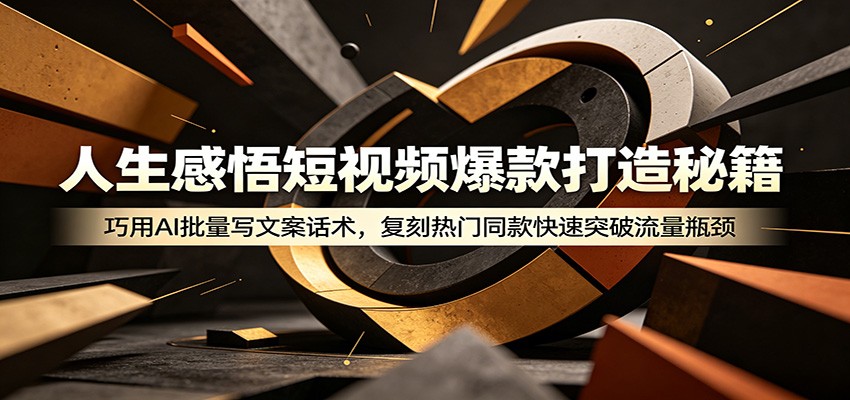 人生感悟短视频爆款打造秘籍：巧用A 批量写文案话术，复刻热门同款快速突破流量瓶颈-三禾网络