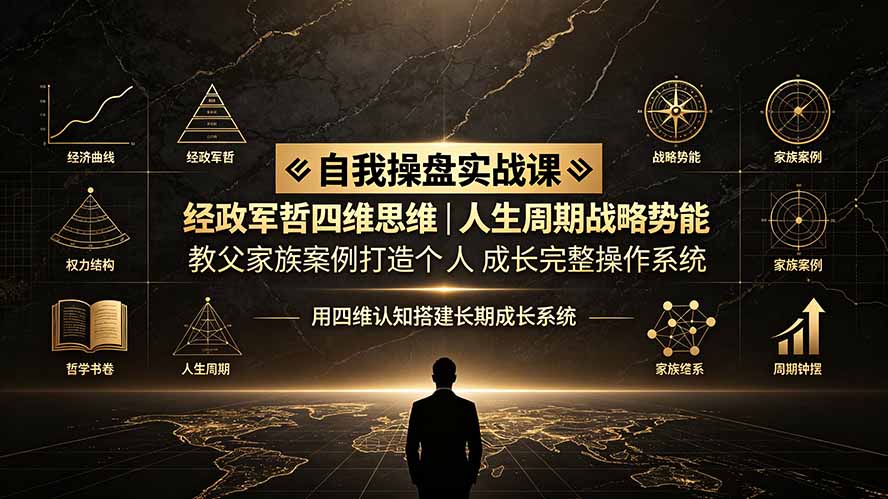 自我操盘实战课：经政军哲四维思维｜人生周期战略势能｜教父家族案例打造个人成长完整操作系统-三禾网络