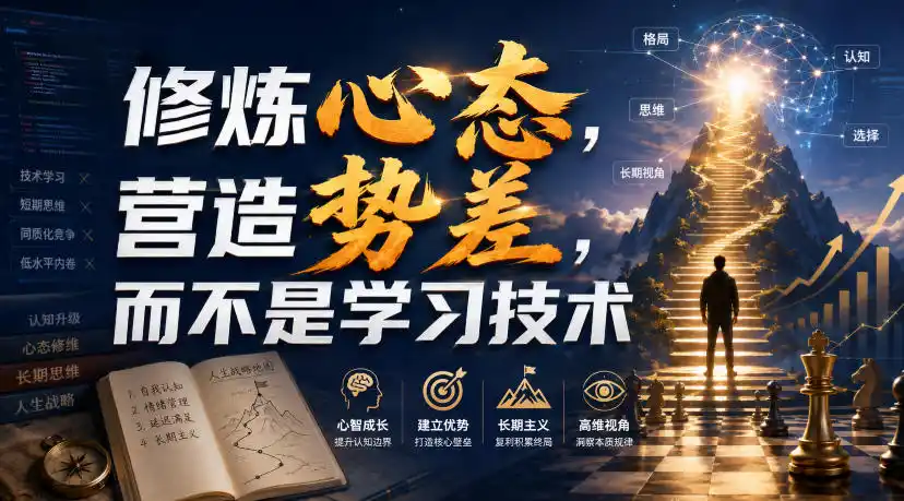 付费文章：修炼心态，营造势差，而不是学习技术-三禾网络