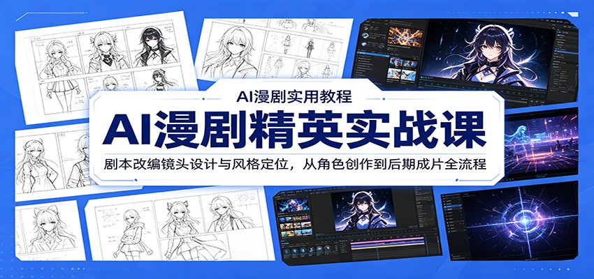 AI漫剧精英实战课：剧本改编镜头设计与风格定位，从角色创作到后期成片全流程-三禾网络