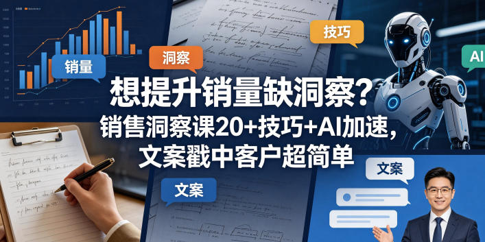 想提升销量缺洞察？销售洞察课20+技巧+AI加速，文案戳中客户超简单【原创双语字幕】-三禾网络
