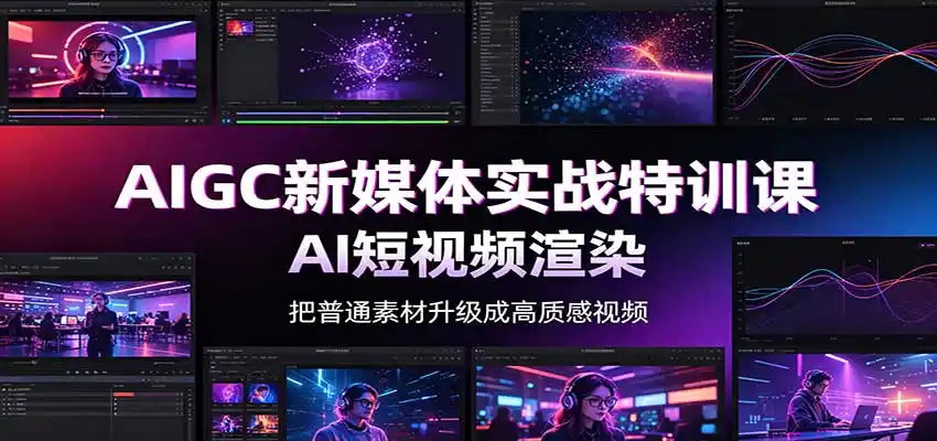 AIGC新媒体实战特训课：工具入门实操，AI短视频渲染，数字人商业视频制作-三禾网络