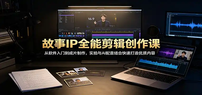 故事IP全能剪辑创作课：从软件入门到成片制作，实拍与AI配音结合快速打造优质内容-三禾网络