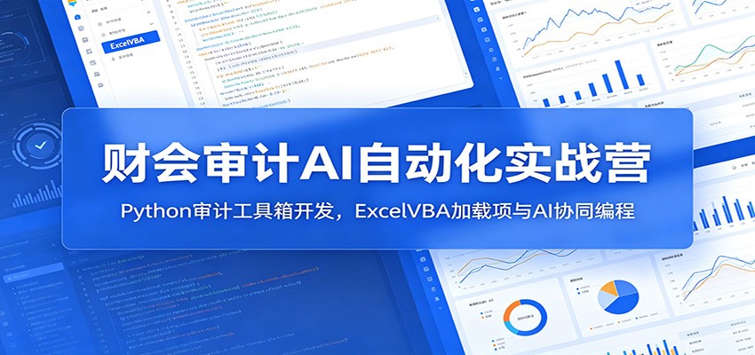 财会审计AI自动化实战营：Python审计工具箱开发，ExcelVBA加载项与AI协同编程-三禾网络