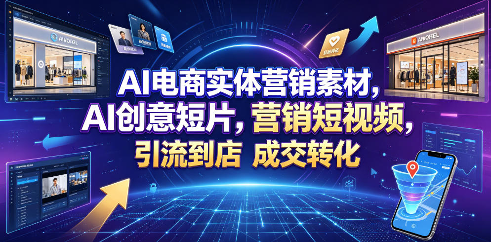 AI电商实体营销素材，AI创意短片，高效打造营销短视频，轻松引流到店，稳定提升门店客流与成交转化-三禾网络