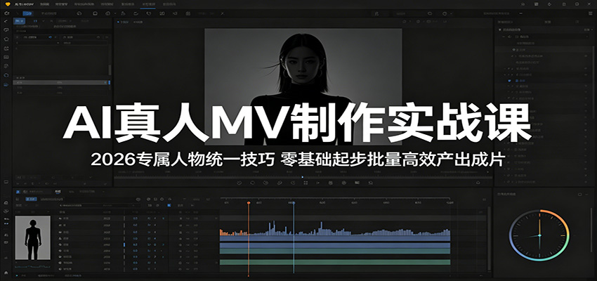 AI真人MV制作实战课：2026专属人物统一技巧，零基础起步批量高效产出成片-三禾网络