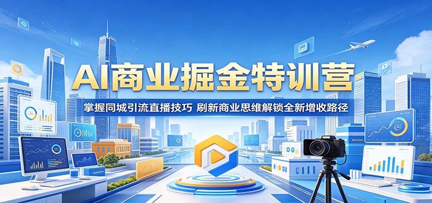 AI商业掘金特训营：掌握同城引流直播技巧，刷新商业思维解锁全新增收路径-三禾网络
