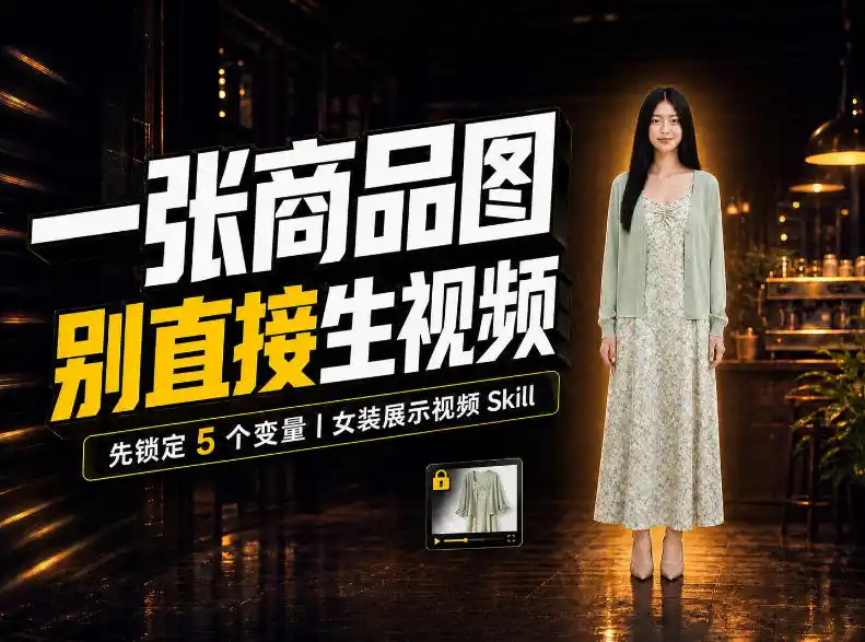 女装AI视频总翻车？问题不在提示词，女装展示视频Skill先锁定5个变量！-三禾网络